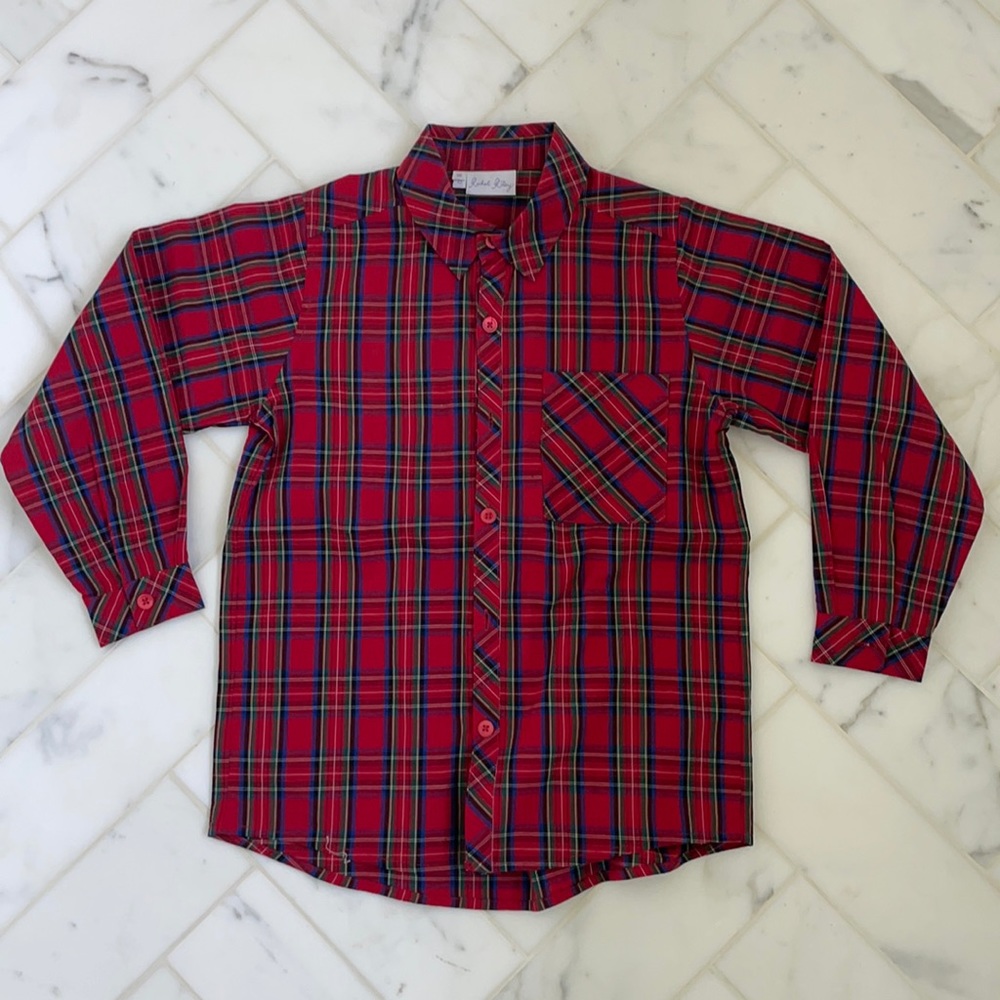 Rachel Riley boys long sleeve tartan plaid shirt - sz 10